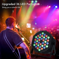 LED reflektor, LUNSY 36 LED pódiové světlo párty světlo RGB disco světlo s dálkovým ovládáním DMX512, 1W reflektor se 7 režimy o